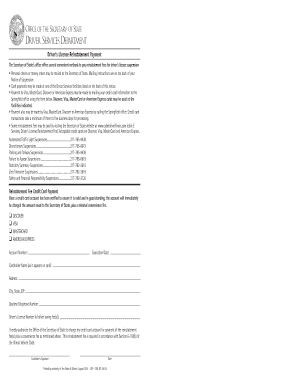 Illinois Driver's License Reinstatement Payment Form