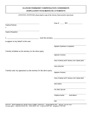 Illinois Workers' Compensation Attorney Substitution Form