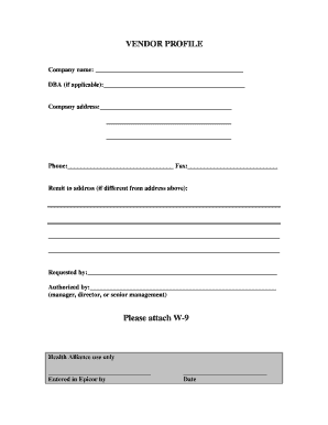 Vendor Profile Form