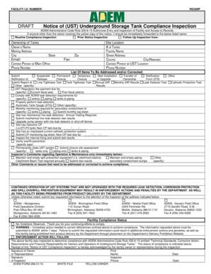 Notice of UST Compliance Inspection