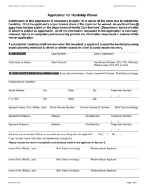 California Hardship Waiver Application
