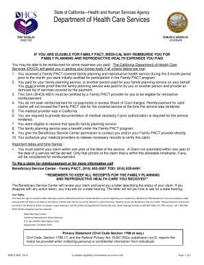 California Family PACT Retroactive Eligibility Certification