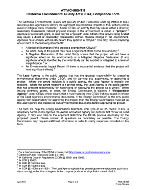 California CEQA Compliance Form