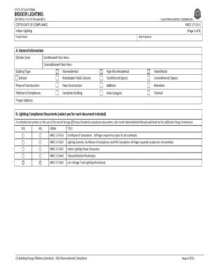 California Indoor Lighting Certificate of Compliance