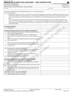 California Minimum Solar Zone Area Worksheet