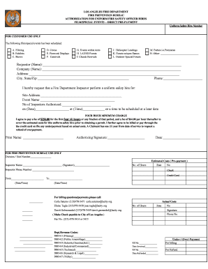 Los Angeles Fire Department Uniform Safety Hire Authorization