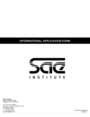 SAE Institute International Application Form