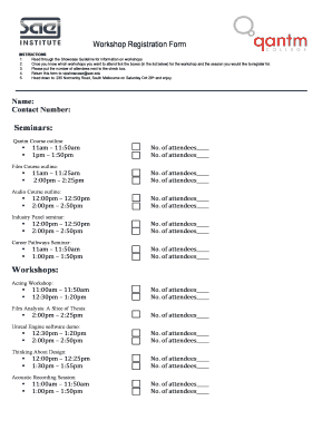 Workshop Registration Form