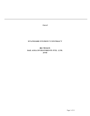 Standard Student Contract