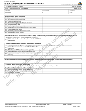 California Space Conditioning System Airflow Rate Certificate
