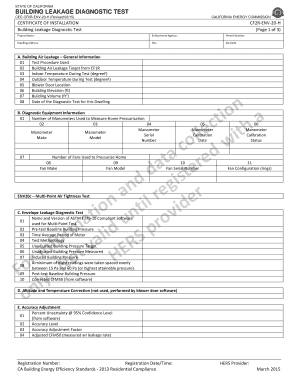 California Building Leakage Diagnostic Test Form