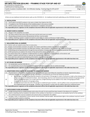 California Air Infiltration Sealing Certificate