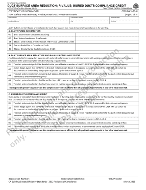 California Duct Compliance Certificate