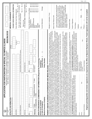 Special Olympics Illinois Participation Application