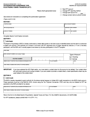 California EFT Authorization Agreement