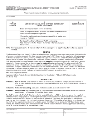 California Emergency Telephone Users Surcharge Election Form