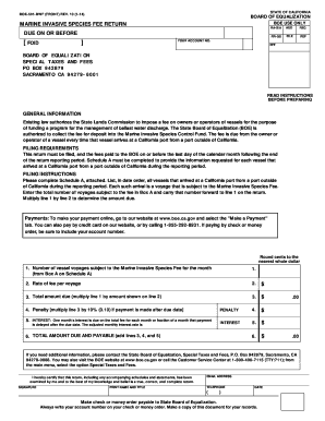 California Marine Invasive Species Fee Return