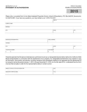 California Statement of Authorization