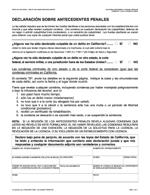 DECLARACIÓN SOBRE ANTECEDENTES PENALES