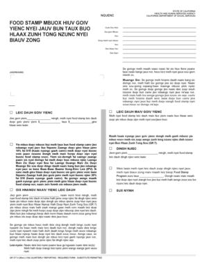 California Food Stamp Quarterly Reporting Form
