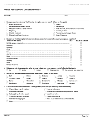 California Family Assessment Questionnaire II