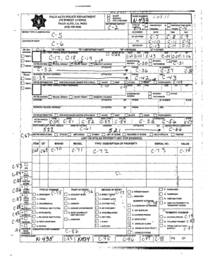 Palo Alto Police Cite and Release Form