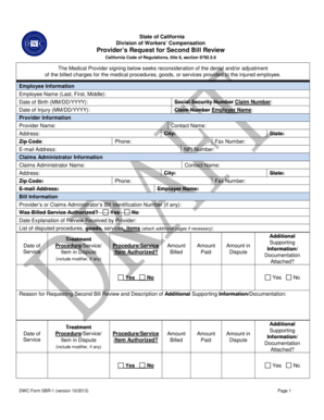 California Provider's Request for Second Bill Review