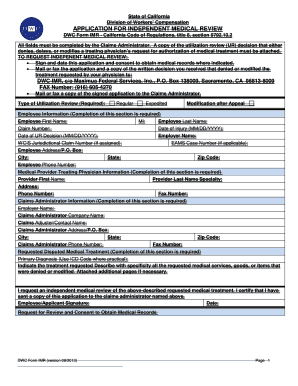 California Independent Medical Review Application