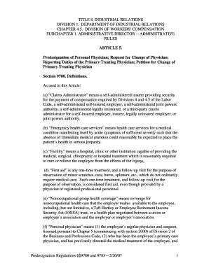 California Predesignation of Personal Physician Form