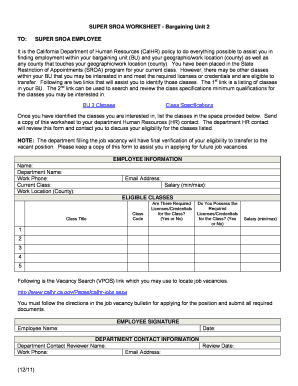 California SROA Worksheet for Bargaining Unit 2