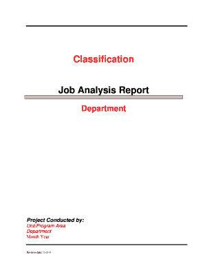 Job Analysis Report Template