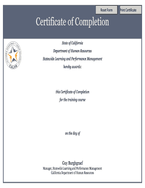 Certificate of Completion