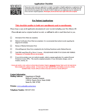 New Mexico Medical Cannabis Program Application
