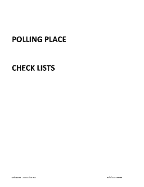 Polling Place Checklist
