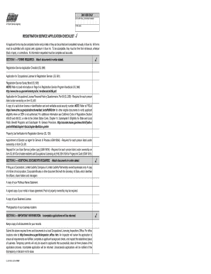 California Registration Service Application Checklist