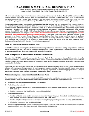 Hazardous Materials Business Plan