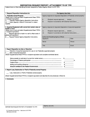 SF TPR Disposition Request Form