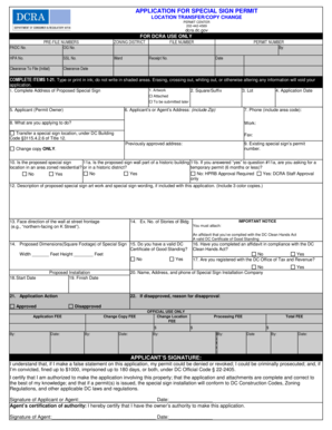 Special Sign Permit Application
