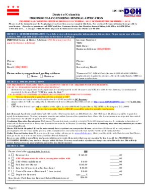 Professional Counseling Renewal Application