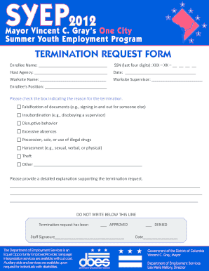 Termination Request Form