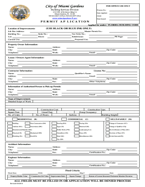 Miami Gardens Building Permit Application