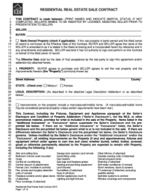 Residential Real Estate Sale Contract