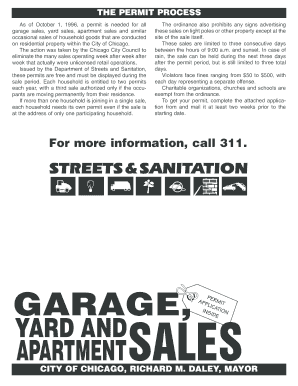 Chicago Occasional Sales Permit Application