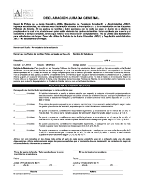 DECLARACIÓN JURADA GENERAL