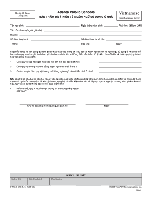 Atlanta Public Schools Home Language Survey