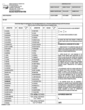 Missouri Motor Carrier Mileage Registration Form
