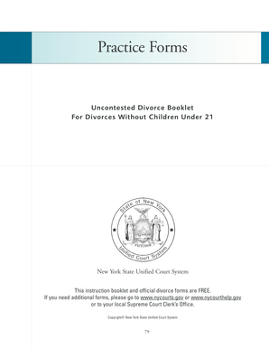 New York Uncontested Divorce Complaint Form