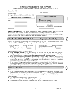 Income Withholding for Support