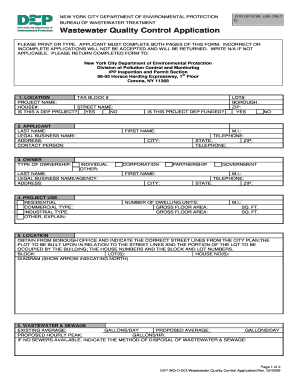New York City Wastewater Quality Control Application