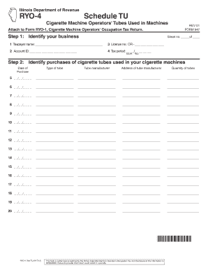 Illinois Cigarette Machine Operators' Tubes Used in Machines